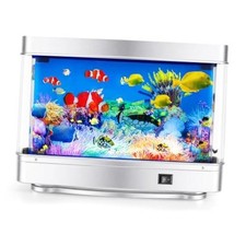 Fake Fish Tank Lamp Frutiger Aero Decor Artificial 12.1"x3.1"x9.4" Ocean Blue