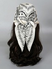 Multicolor Paisley Silky Square Bandana Head Wrap Scarf One Size