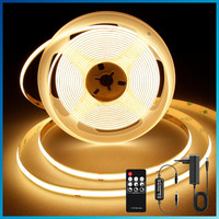 Cob Led Streifen 2M Warmweiß 2700K Dimmbar Mit Fernbedienung Und Netzteil