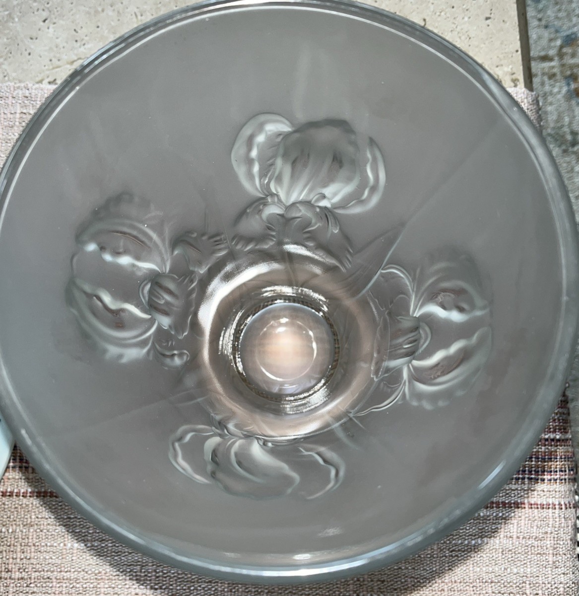 Vintage Art Deco Josef Inwald Barolac Frosted Satin Glass Iris