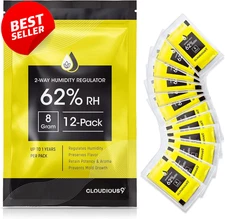 62% 2-Way Humidity Packs 8g 12 Count Regulator for Humidors Herb Flower - US
