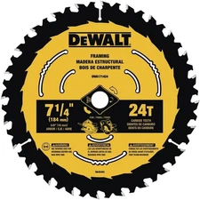 DEWALT Circular Saw Blade, 7 1/4 Inch, 24 Tooth, Wood Cutting