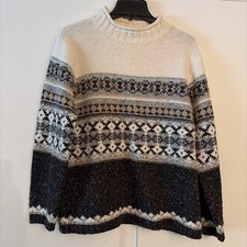 Vintage Women s XL Nordic Roll Neck Acrylic Wool Blend Fair Isle Ski Sweater
