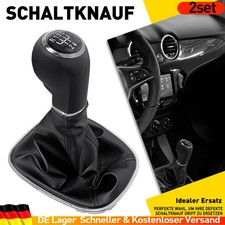 2x Schaltknauf Knauf Schaltsack Rahmen 5Gang für Opel Corsa D Adam Naht Schwarz