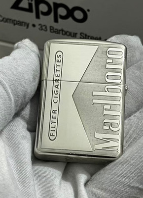 Zippo Lighter MARLBORO BOX FLOWERS SILVER + New Box