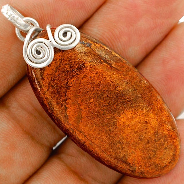 Natural Bronzite 925 Sold Sterling Silver Pendant Jewelry @16-1