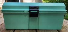 Vintage 80's TARGET Do It Herself 16" Tool Box with Tray Made in USA Mint Green