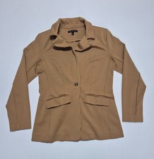 Banana Republic Womens Camel Knit Blazer Jacket Single Button Casual Work SZ M
