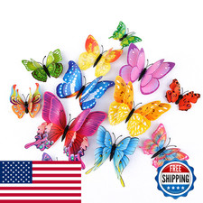 Opseam Butterfly Wall Decor 24/48 Pcs 3D Butterflies Stickers For Party