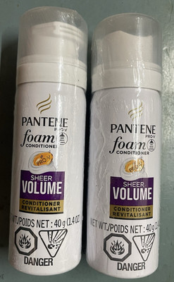 NEW Lot of 2 Pantene Pro-V Foam Conditioner Sheer Volume 1.4 oz Travel Size