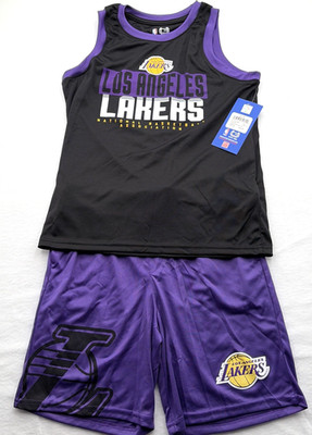 Los Angeles Lakers Tank Short Set Youth 14-16 Sporty LA Game Day Fan Gear NEW