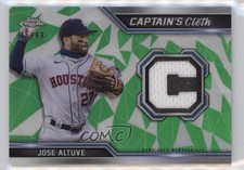 2021 Topps Chrome Captain's Cloth Relics Green Refractor 86/99 Jose Altuve pu3