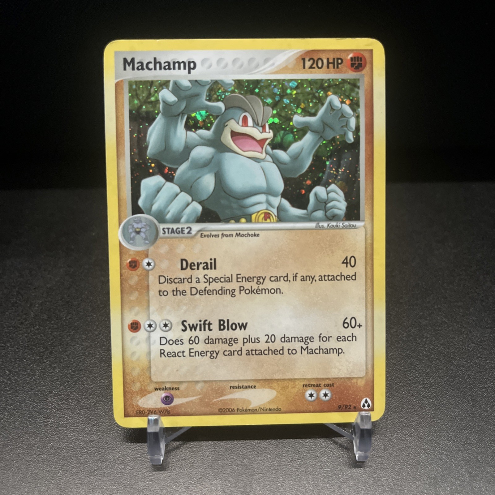 Machamp 9/92 EX Legend Maker Pokemon Card Reverse Holo Foil Rare