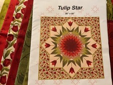 Tulip Star Quilt Kit by Jackie Robinson, Animas Quilt. hard to fine, new,56”x56”