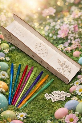 Colour yourself Set, Osterei Rollrampe, Kühlschrankmagnet, 8 mehrfarbige Stifte