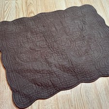 Brown Quilted Scalloped Edge Decorative pillowcase sham
