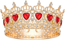 Queen Crown Wedding Rhinestone Heart Crowns and Tiaras for Women Costume Party H