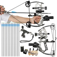 Mini kit de arco compuesto de tiro con arco de 13" 15-32 lb eje corto flecha láser mira caza