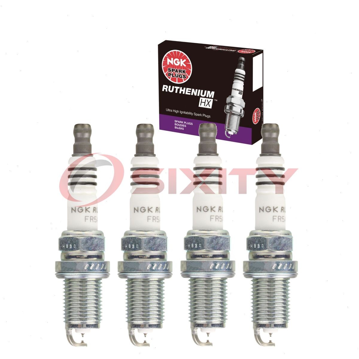 4 pcs NGK Ruthenium HX Spark Plugs for 2000-2002 Chevrolet Prizm 1.8L L4 - jo