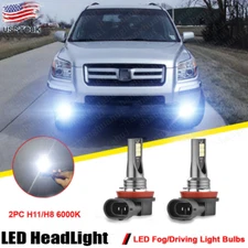 For Honda Pilot 2006-2018 - 2pc H11 6000K White LED Fog Driving Light Bulbs Kit