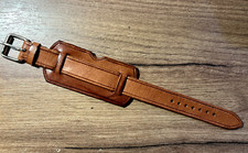 20mm handmade brown leather WW1 WW2 military army trench watch bund strap band