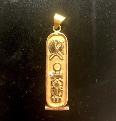 Vintage 14k gelber ägyptischer Pedant Ra Pyramiden Glücksbringer 4,8g