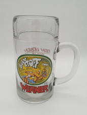 RARITÄT! WERNER Maßkrug BÖLKSTOFF 1 Liter Glas Bierglas Maß Brösel 1990 Beinhart
