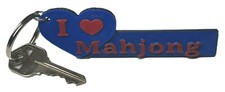 I heart Mahjong keyring