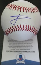Willie Calhoun Signed Rangers Major League Baseball W/Beckett COA V77792