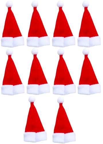 10 Mini Cappello da Babbo Natale Decorazioni per bottiglia pub ristorante  tavola Decorazione COVER | eBay