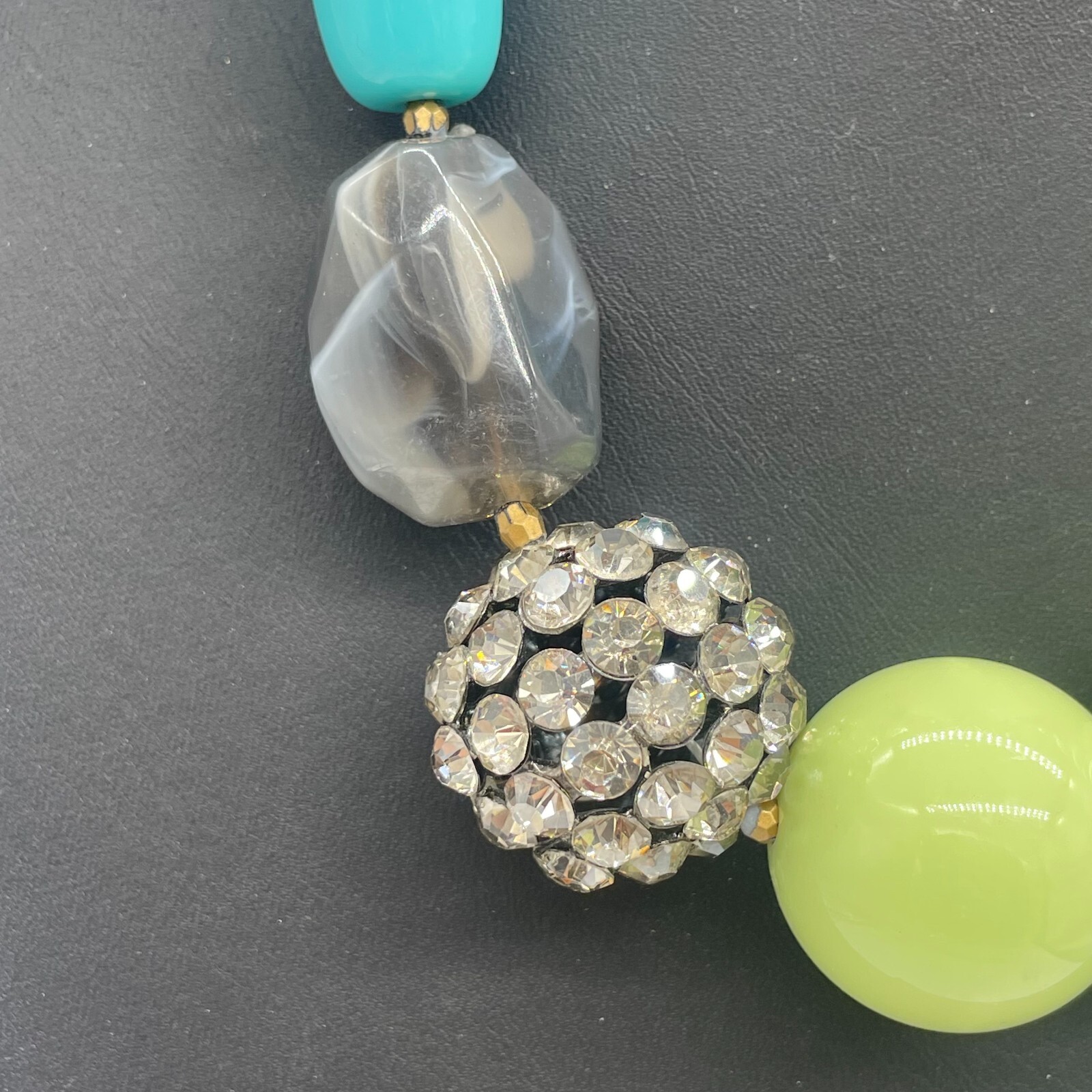 Multicolor Multi Shape Beaded Rhinestone Necklace… - image 4