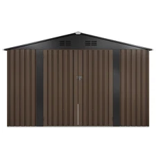 10x8 FT Metal Outdoor Storage Shed Heavy-Duty Galvanized Steel Garden Tool House