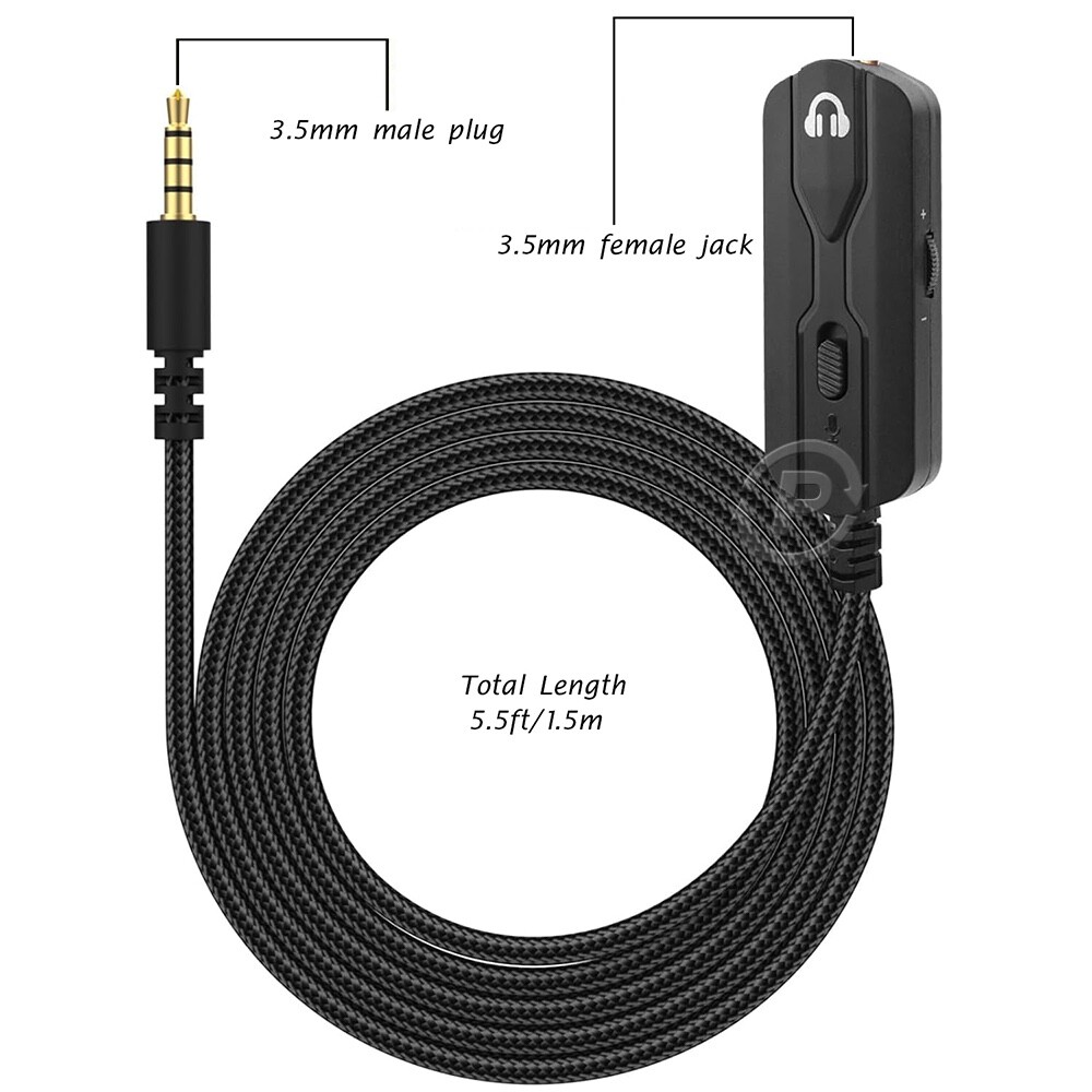 ft Headphone Extension Cable Mute Volume Control For Bose QC35II