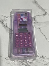 JUEGO DE BOLÍGRAFO HELLO KITTY CON CALCULADORA MORADO