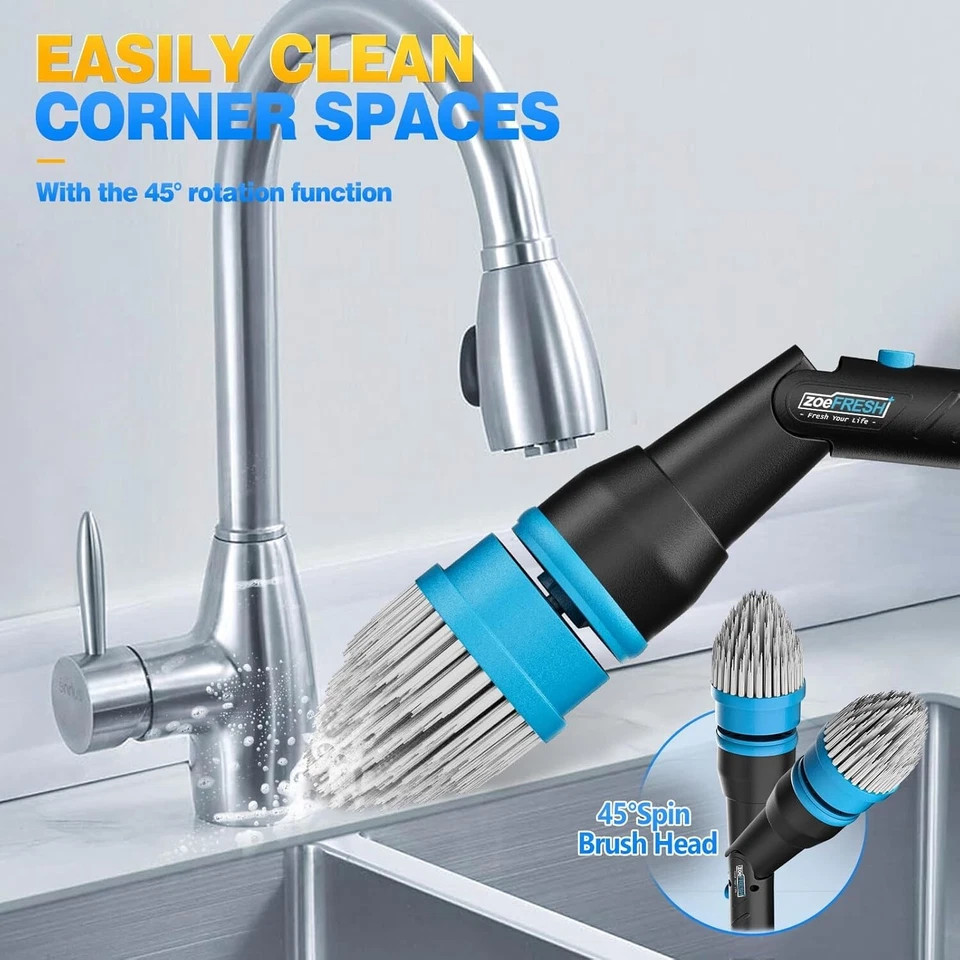 Electric Spin Scrubber,1200RPM Cordless Shower Scrubber, 2 Batteries - Image 3 of 4