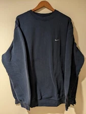 Vintage Y2K Nike Essential Mini Swoosh XX-Large Blue Crewneck 