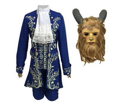 Prinz Schöne das Biest Kostüm Herren Kleid komplett Cosplay Karneval Maske