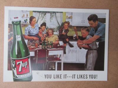 7UP    6x4inch Modern Advertising  Postcard (file E11)  please scroll down