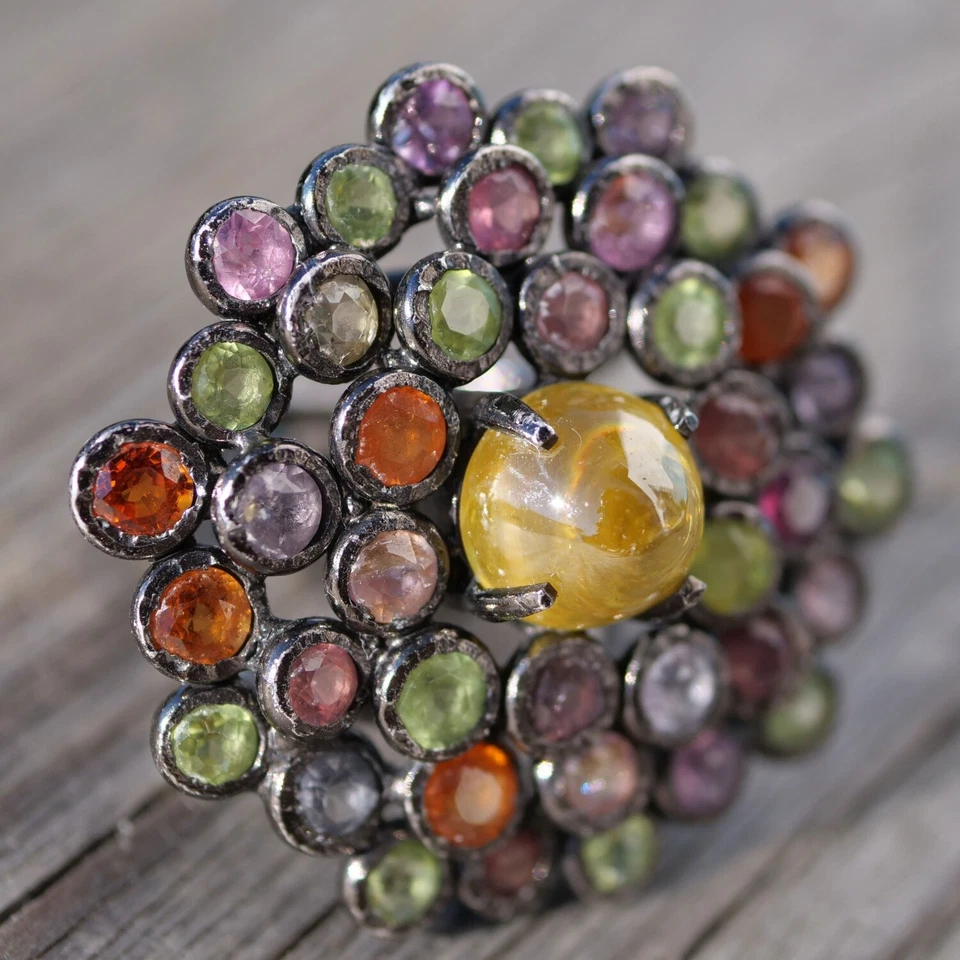 Spinell Ring in unglaublichen Farben ca. 35 ct Silber rhodiniert Handarbeit - Bild 4 von 4