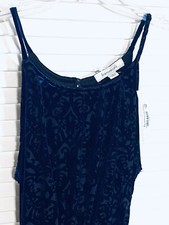 Blue Burnout Velvet Francesca’s Strap Dress Women Size Small NWT