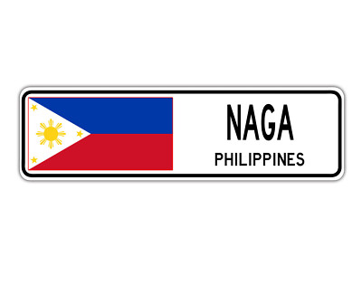 Naga City In Philippines Street Philippine Country Flag Wall Gift Aluminum Sign