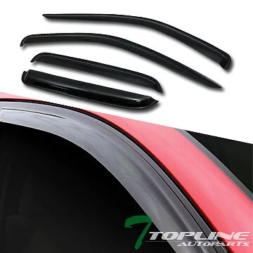 Topline For 2005-2011 Dodge Dakota Quad Cab Sun Rain Guard Vent Window Visors - Image 3 of 4