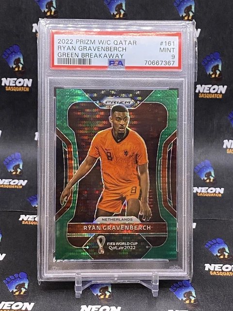 2022 Prizm World Cup Qatar Ryan Gravenberch Green Breakaway 1/5 PSA 9