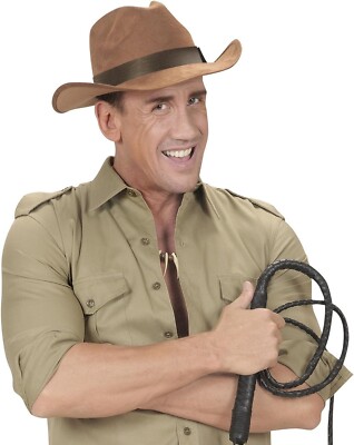 Mens Safari Indiana Jones Explorer Hat Fedora Jungle Hat Fancy Dress Costume - Foto 10