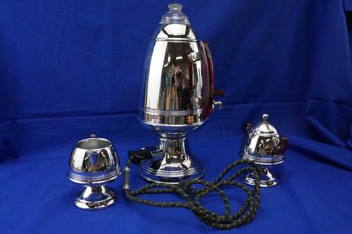 United Art Deco Rocket Style The Jetson's Cromo Café Percolador Crema y Azúcar - Imagen 8 de 14