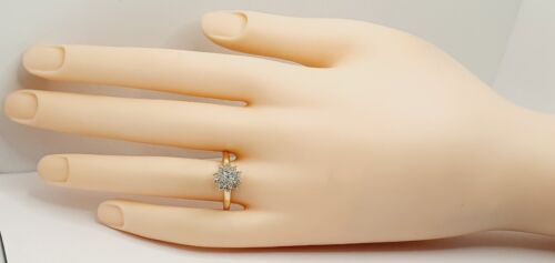 9ct Diamond Cluster Half Carat Dome Ring 375 Yellow Gold Size O Hallmarked - Picture 21 of 21