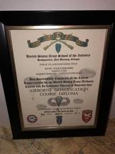 AIRBORNE QUALIFICATION COURSE DIPLOMA (COMMEMORATIVE CERTIFICATE)