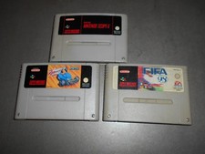 3 jeux vintage SUPER NITENDO  Exhaut heat,  Fifa 98  Scope 6.