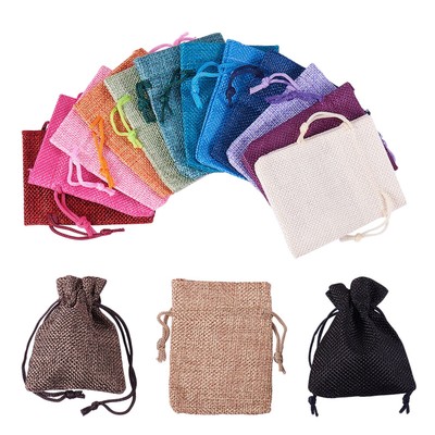 small linen drawstring bolsas