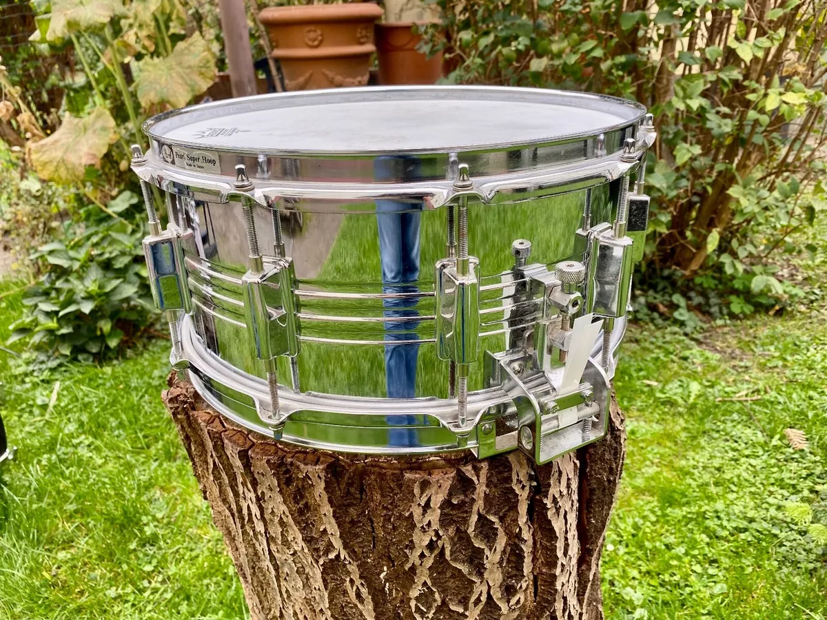 RARE Vintage 80´s Pearl Snaredrum 14x6,5 COB Chrome over Brass Snare